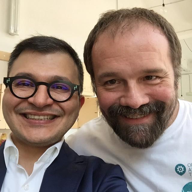 framarin's tweet image. Massimo Banzi and me #arduino #fablab #officinearduino
