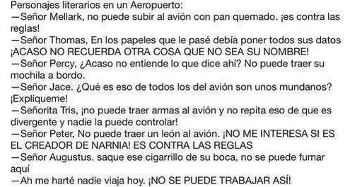 Potter_Fire's tweet photo. Si los personajes literarios fueran al aeropuerto: http://t.co/JvYggWa8fj