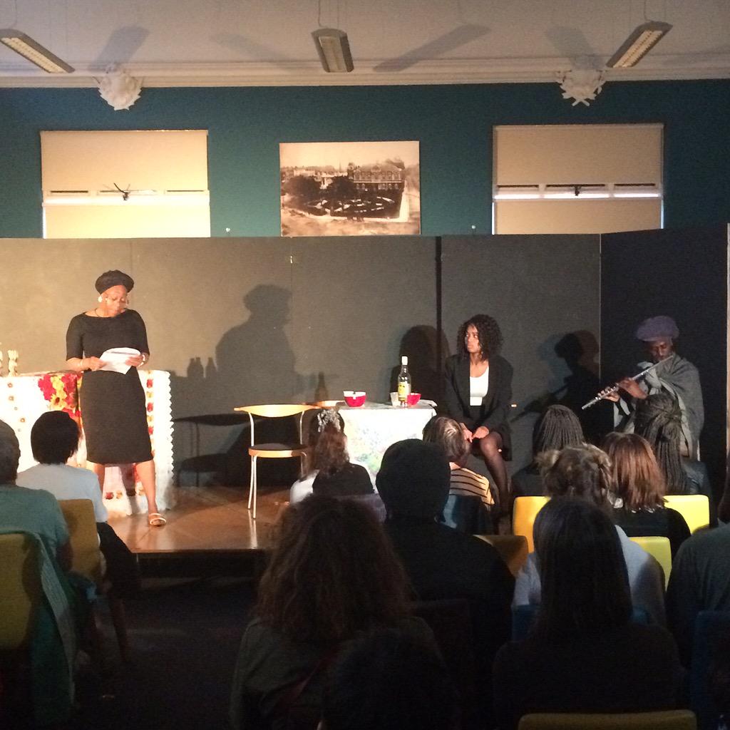 1stDraftLambeth's tweet photo. 2nd Half begins w/ Fluteman by Sandra Wareham w/Angela Wynter, Derek Elroy, Marva Alexander, Racheal Ofori and Pypie http://t.co/p6WY1RCrLA