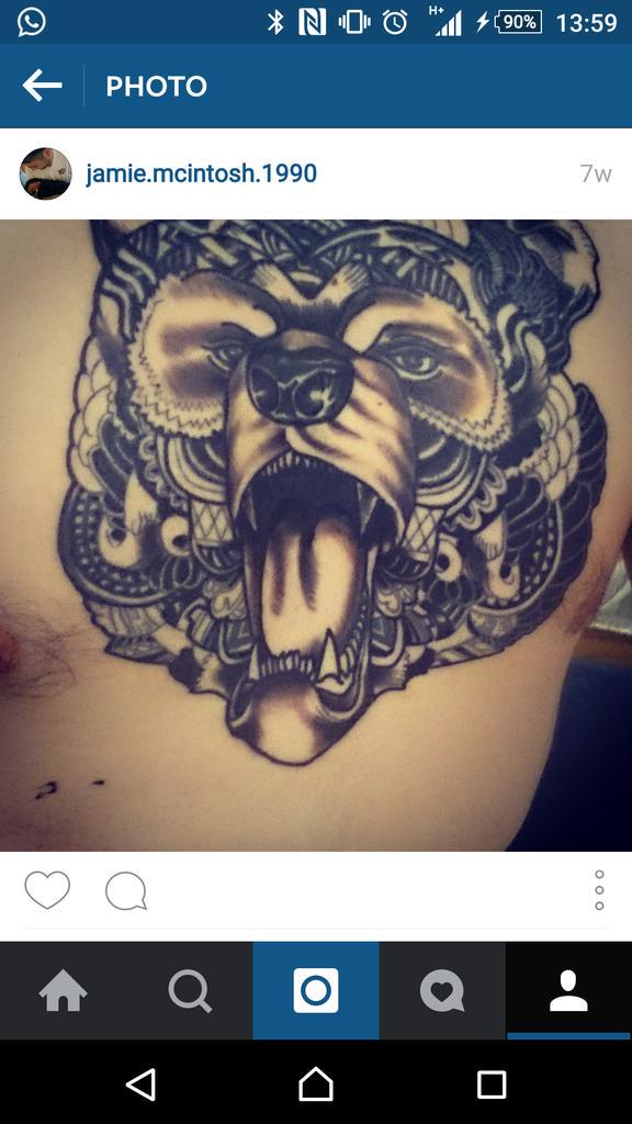 jamiethemc's tweet photo. Need some more #ink #bear #Instagram http://t.co/Ypdf2ytQRa