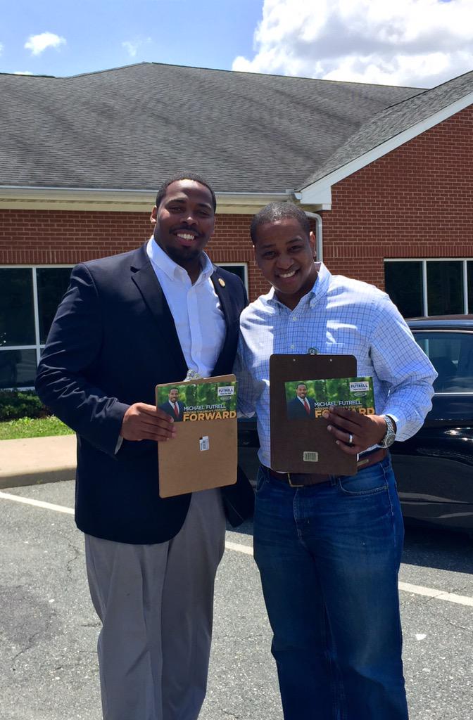 FairfaxJustin's tweet photo. Great afternoon canvassing with Delegate @michaelfutrell! Vote #Futrell for Senate on June 9th! #VA29 #FutureIsNow http://t.co/G2qBjmxzul