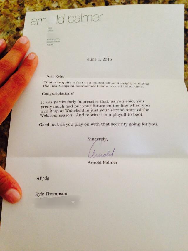 This made my day &amp; will be framed tomorrow!! Arnold Palmer is pure class and truly the KING!  <a href="/PGATOUR/">PGA TOUR</a> <a href="/WebDotComTour/">Korn Ferry Tour</a>