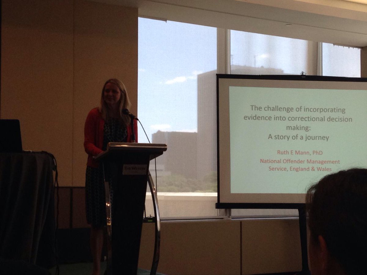 Plenary speaker Dr. Ruth Mann discussing correctional decision making.