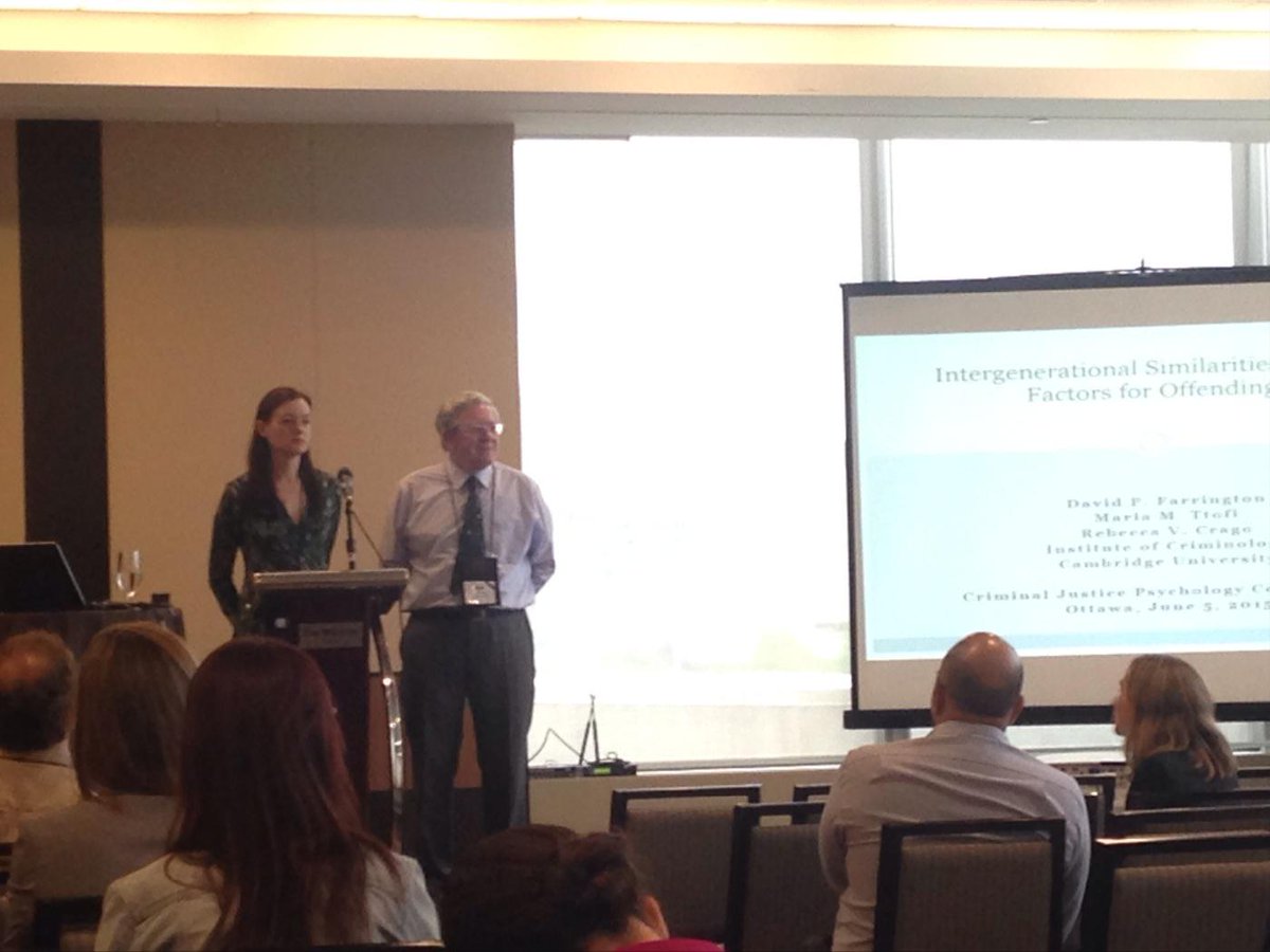 David Farrington and Katherine Auty taking questions after presenting data on psychopathy and risk