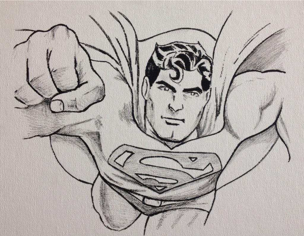 TLC_Artwork's tweet photo. Couple of little sketches done today! Here's my Superman one... #superman #dc #comic #sketch http://t.co/tuo4yWKB4t
