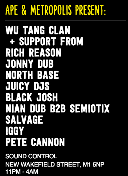 AFTERLIFE_MCR's tweet photo. Sound Control.... @WuTangClan ! http://t.co/eQ1fsM9UlA