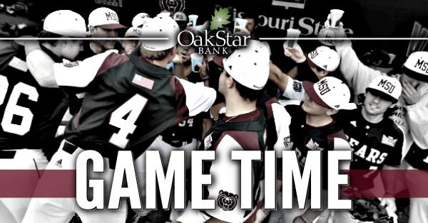 OakStarBank's tweet photo. It's #gametime as the Missouri State bears take on the Arkansas Razorbacks in Game 2 of the Super Regional. #gobears http://t.co/oQ2kYFEVdG