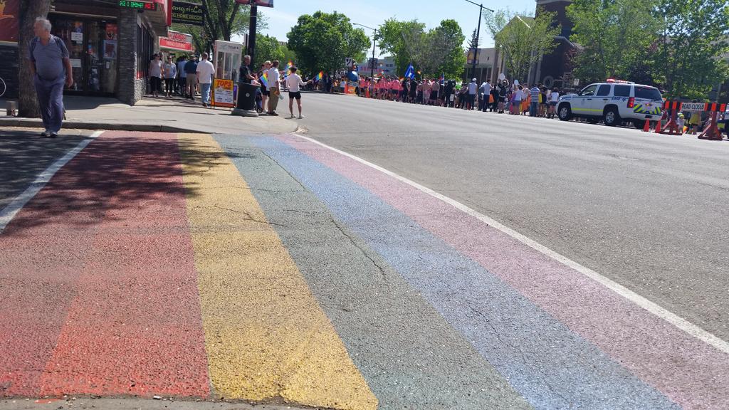 staceybrotzel's tweet photo. Psst @CityofEdmonton...these should be permanent.  #yeg #yegprideparade http://t.co/Fupcx5hpXs