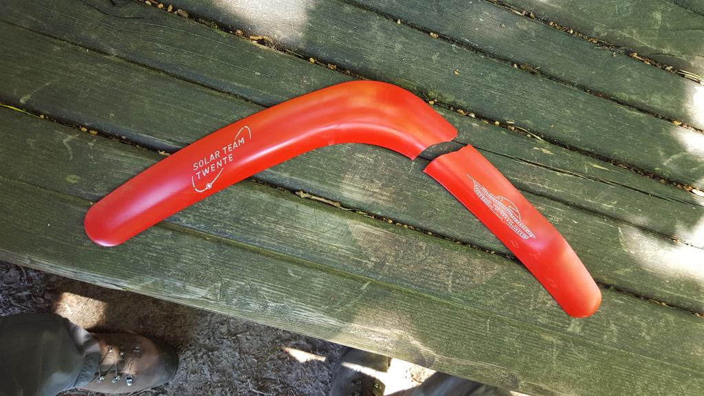 Helaas, de #boomerangchallenge heeft maar drie worpen geduurd. Ik kreeg net de techniek te pakken. <a href="/solarteamtwente/">Solar Team Twente</a>