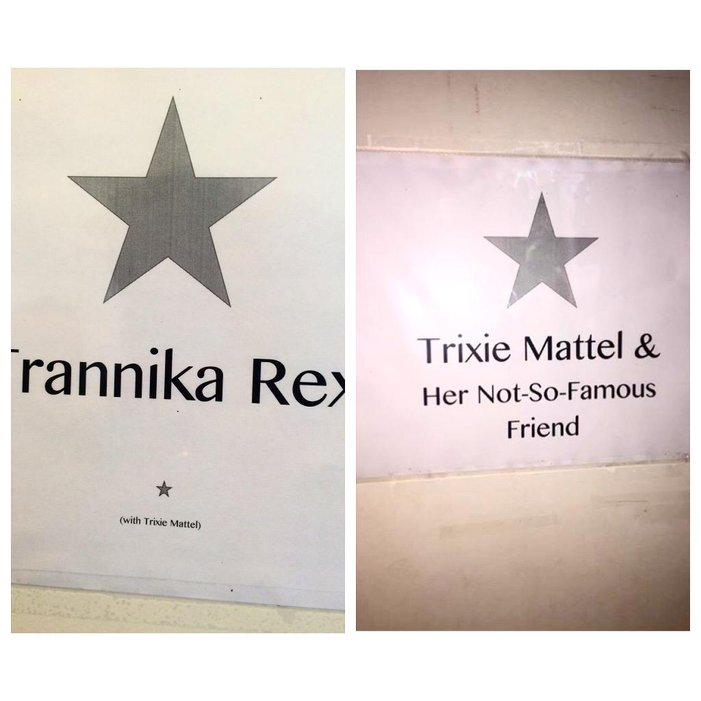 trexinchicago's tweet photo. Me &amp; @trixiemattel's dressing room day one👌🏽/ the dressing room day two😐 http://t.co/gEBnWlrsSS