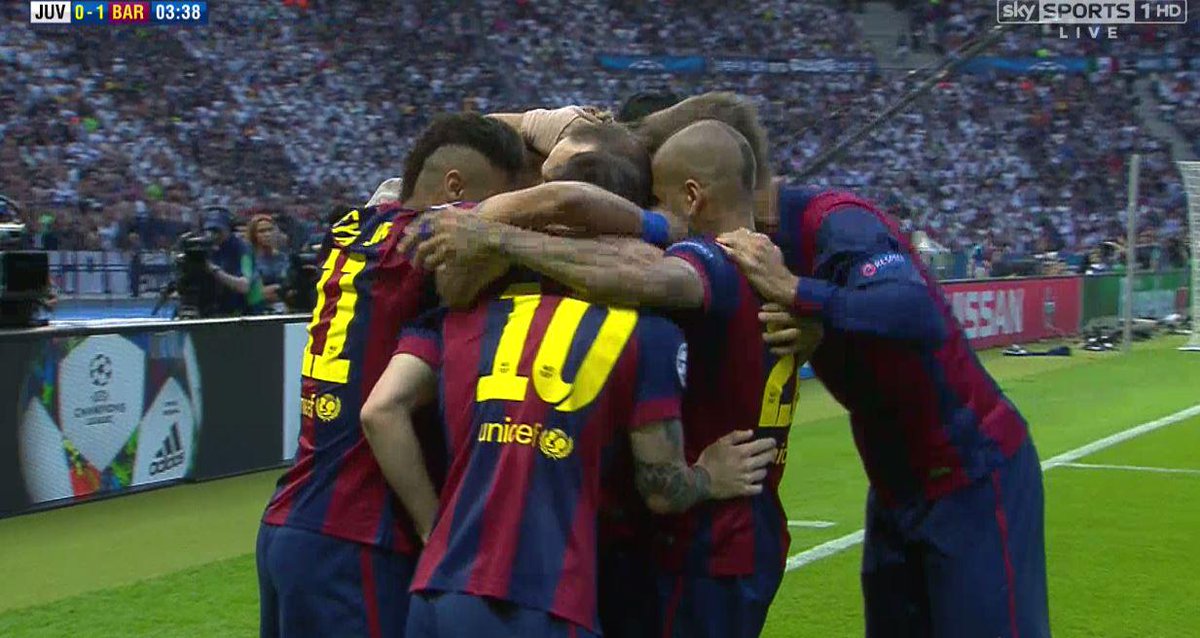 SkySportsCL's tweet photo. GOAL! Juventus 0-1 Barcelona (Rakitic) http://t.co/Kr36Edke55 #SkyCL #UCLfinal http://t.co/hfARSp2Dop