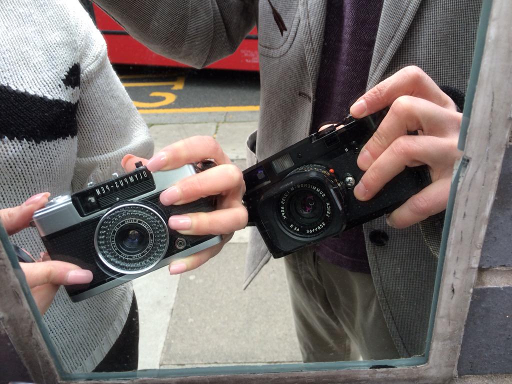 LCameraStyle's tweet image. #Olympus Pen EE half-frame and #Leica MP w/ 35mm Summicron ASPH, Swiss Cottage