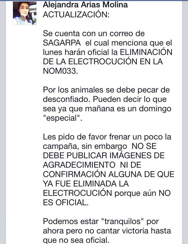 queenalexam's tweet image. Comparto actualización sobre SAGARPA. #LaElectrocuciónNoEsLaOpción @morenamia25 @EsEstra @FundacionTomy