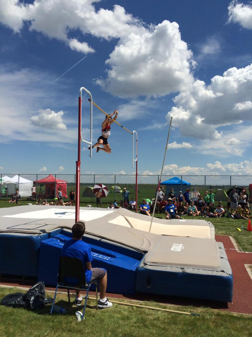 ASAA's tweet image. Meghan Lim breaks record for 3rd time 3.70m. #asaaprovs #asaaprovincialtandf Intermediate girls PV at ASAA Provs