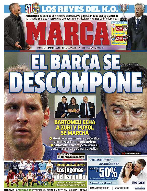 JulioBuylla's tweet photo. El tiempo, ese juez... Portada del 06/01/15 #triplete #granLE #granMessi #futbolesfutbol #masmedia #yolopredije http://t.co/W4NA0V9uht