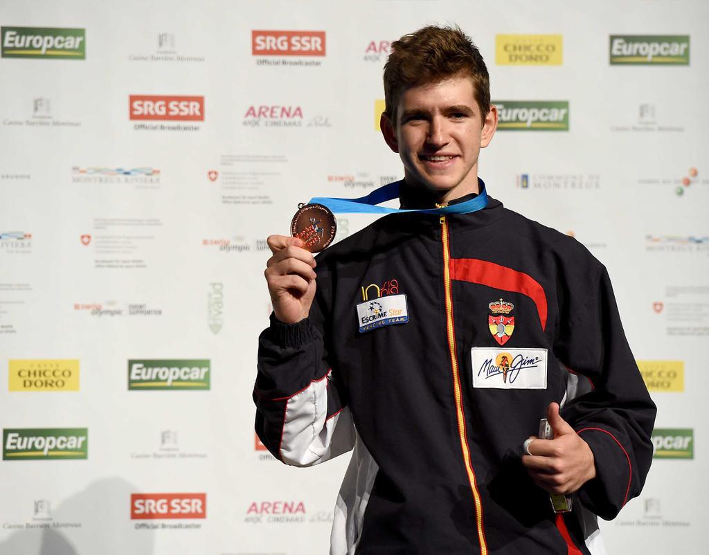 #esgrima #ECMontreaux2015 Carlos Llavador con su medalla de bronce....Grande Llava!!!!!ENHORABUENA
