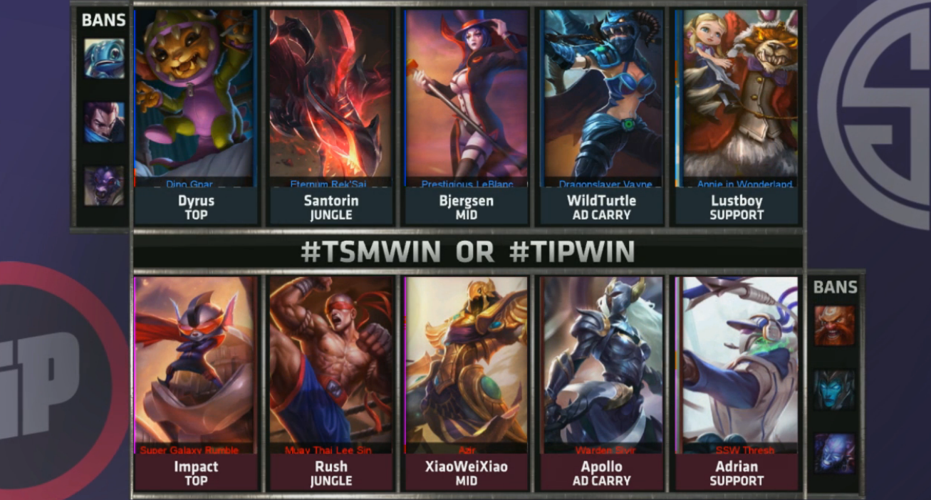 LoL Esports on Twitter: "TSM and Team Impulse are on the rift! Watch now at  http://t.co/lh1tk7f2Pq http://t.co/r6eWPJE5DC" / Twitter