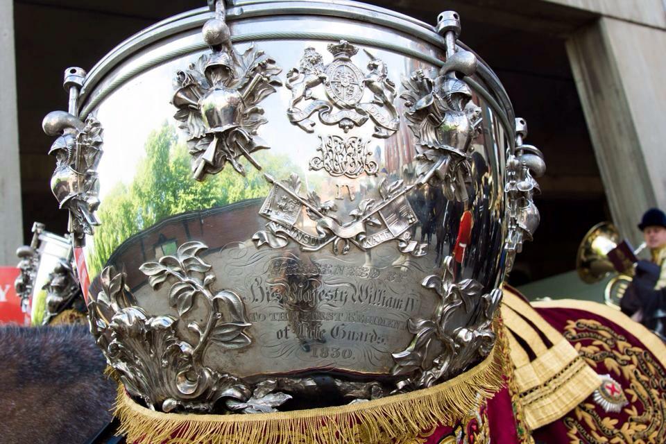 Each silver drum worn by our #HCavBand #Drumhorses weighs 80lbs and dates to 1830 @Householddiv #beatingretreat2015