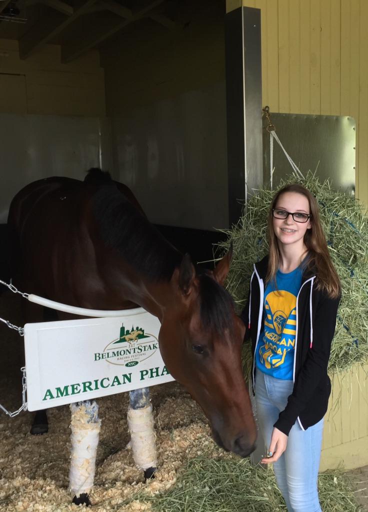 Lhmoran29's tweet photo. Your pep talk worked Madi. Congrats American Pharoah!!! &amp; Zayat family and stables and team #AmericanPharaoh http://t.co/C4cwqE4Qn7