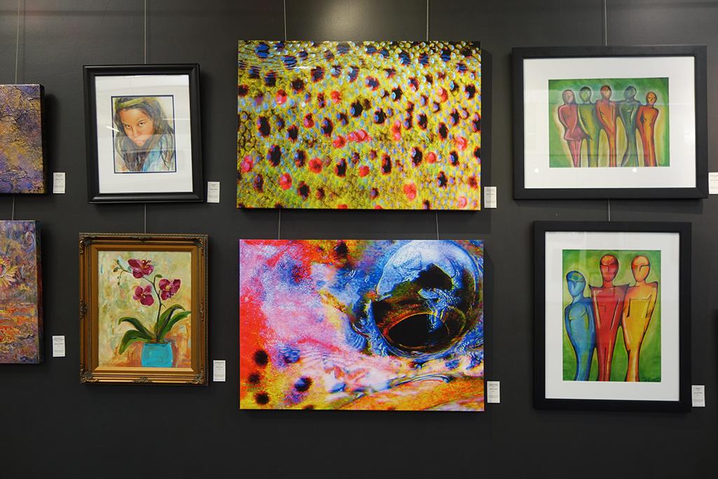 FishFXStudio's tweet photo. Several #FishFX canvases on display in the #SpringfieldMO Regional Arts Council show. #FishArt #trout #flyfishing http://t.co/FZuR4oW4qn