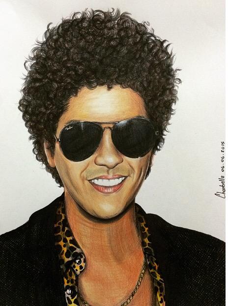 charbellelopes's tweet image. Just finished my new art! Hope you like it @BrunoMars ✏️❤️