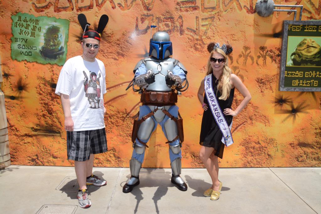 Happy Bday 2 my fav bad guy! In honor of ur bday, here\s Steele & I w/dad . &in his Boba Oswald ears! 
