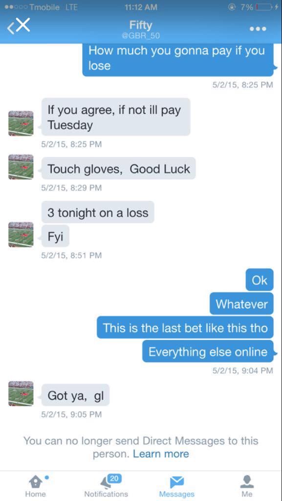 plymmark1983's tweet photo. $34 GIVEAWAY! 
I OWE @GBR_50 $34 HE SCAMMED @BIG10Bets $550 
RT AND BLOCK @GBR_50 AND IL GIVE 1 RT HIS $34 @50 RTS http://t.co/T0pD2dQ2PT