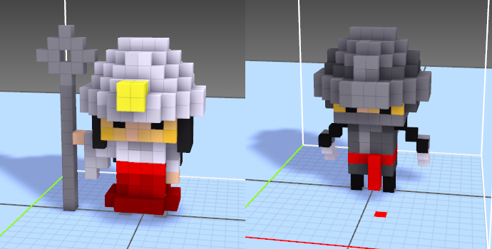 MSSMS_MSSMS's tweet image. @nullc15z 
本気度あがったのでしたらうれしいです。
とりあえず追加で巫女（？）、忍者を用意しました！
和服はシンプルすぎて、色と持ち物くらいしか違いがだせません。うまく違いを出せる実力がほしい。