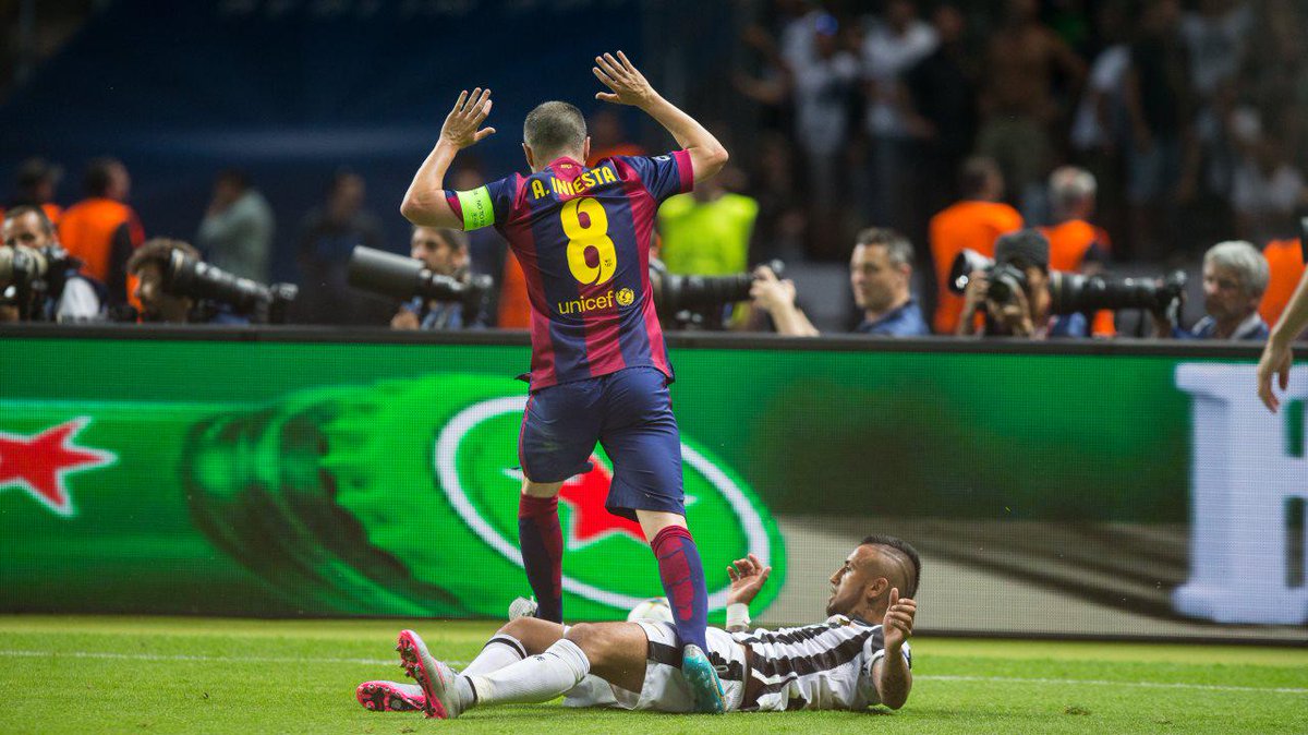 FCBarcelona's tweet photo. #TRIPL3T @andresIniesta8 plays fourth @ChampionsLeague Final http://t.co/cRC7bDlLhL http://t.co/vCmleroz15