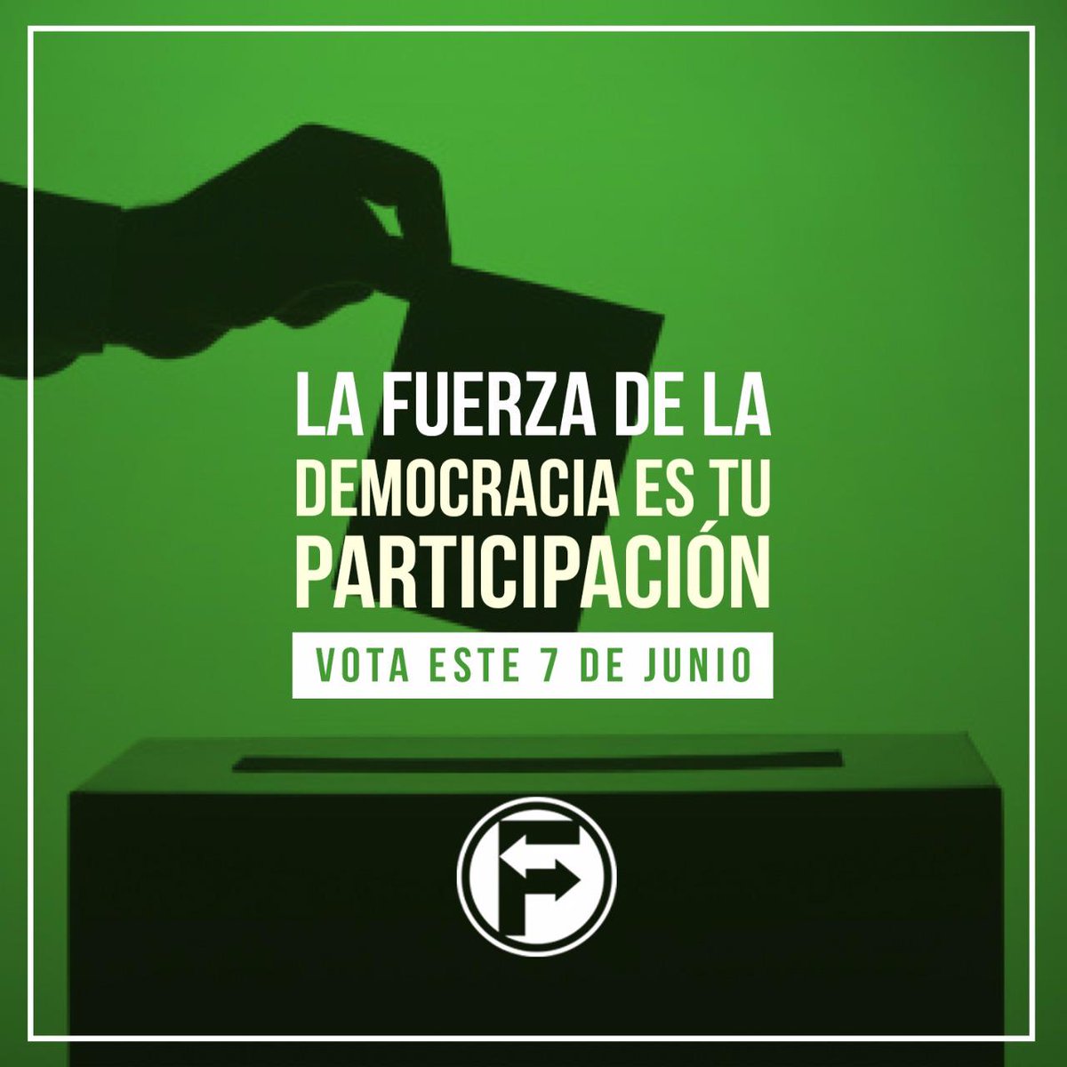 Este 7 de junio acude a votar y decide el rumbo que quieres para México. #SalAvotar #FuerzaDerecho