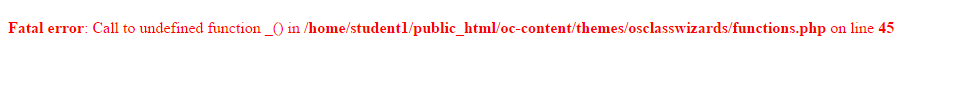 studentshelf's tweet photo. Hello @osclass I tried installing 'OsclassWizards Free Responsive Theme' but I'm getting an exception as shown. http://t.co/x7VHQsymJ3