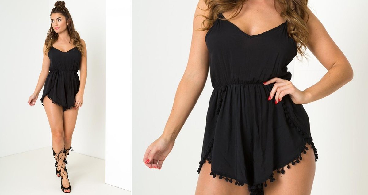LasulaBoutique's tweet photo. Festival outfit! 🎶☀🌸 http://t.co/c9leStkDfo #Playsuit #Pompoms #Splithem #Festival #Newin http://t.co/tjQSm9fbyO