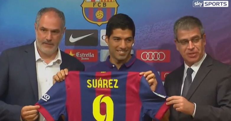 WATCH: Luis Suarez got off on the right foot in his first season at Barcelona: skysports.tv/eCNSbr <a href="/ghostgoal/">Adam Bate</a>