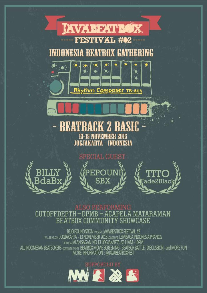 Java Beatbox Festival #2

Official Media Partner :
<a href="/humanbeatboxcom/">HumanBeatbox.com</a> <a href="/indobeatbox/">INDONESIA BEATBOX</a> @noisemultivocal <a href="/swissbeatbox/">swissbeatbox</a> \m/
