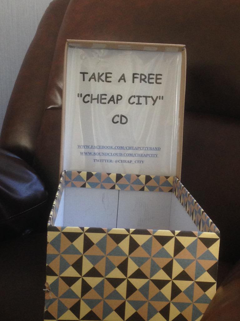 cheap_city's tweet photo. River island shoe box and 500 pac of asda value range CD's. Ha! Get one tonight, @Milo_Lounge lark lane from 8pm! X http://t.co/Q85x4uJRTJ