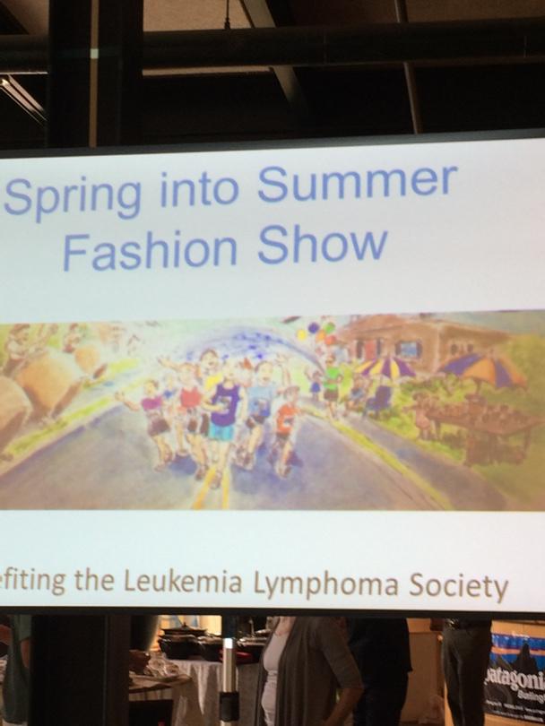 Tim and I are at the Spring into Summer fashion show benefiting the Leukemia Lymphoma Society at One Main St.
