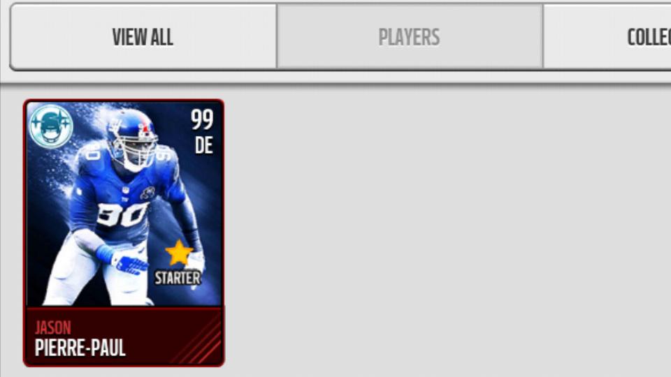 gilbertcastro94's tweet photo. @EAMaddenMobile #maddenmobile Welcome to the SQUAD Jason Pierre-Paul.Now there is speed on that defense boy. http://t.co/EGfPqGHI4f