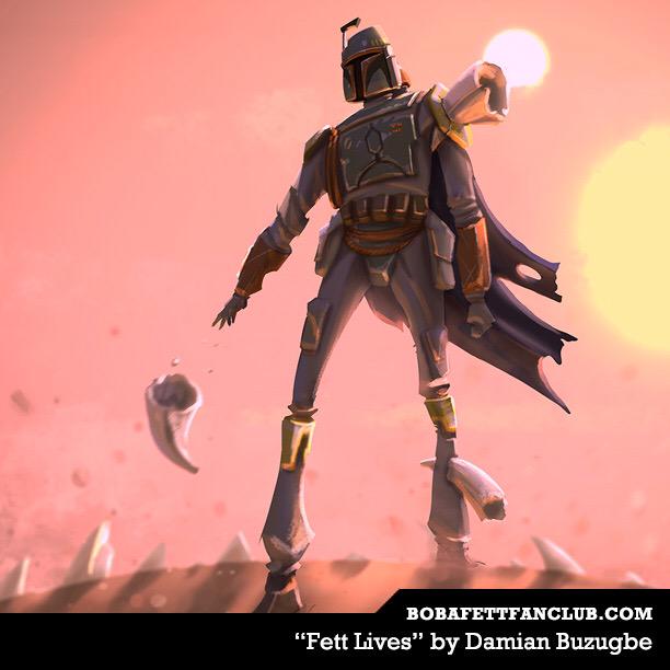 bobafettfanclub's tweet image. "Fett Lives" by concept and character artist Damian Buzugbe #bobafett #starwars #fanart #photooftheday #picoftheday