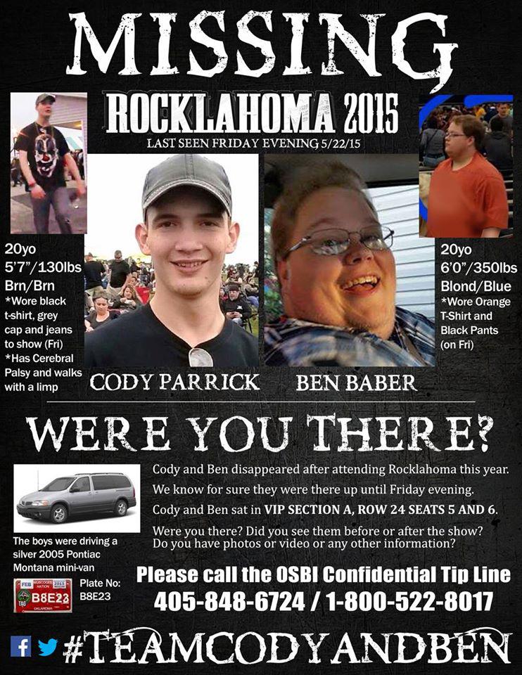 AnnieDrews's tweet photo. Missing since 5/22/15. Please RT. #teamcodyandben http://t.co/0dufNjjMz9
