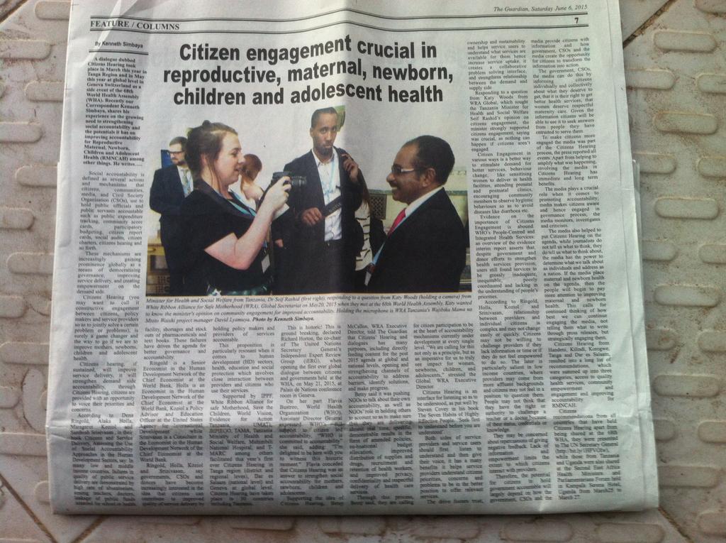 Hitting the #Tanzania press w. <a href="/lyamuya/">Daniel Lyamuya</a> “<a href="/KSimbaya/">Kenneth Simbaya</a>: #CitizensPost #EWECisME 
'Citizens Engagement crucial' ”