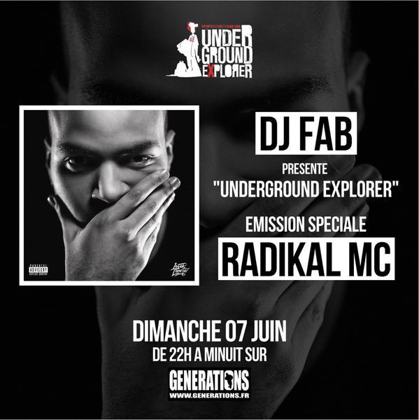 MediasFrance's tweet image. A 22h #UndergroundExplorer avec @DJFABHHR pour une émission spéciale @RadikalMC sur @generations
