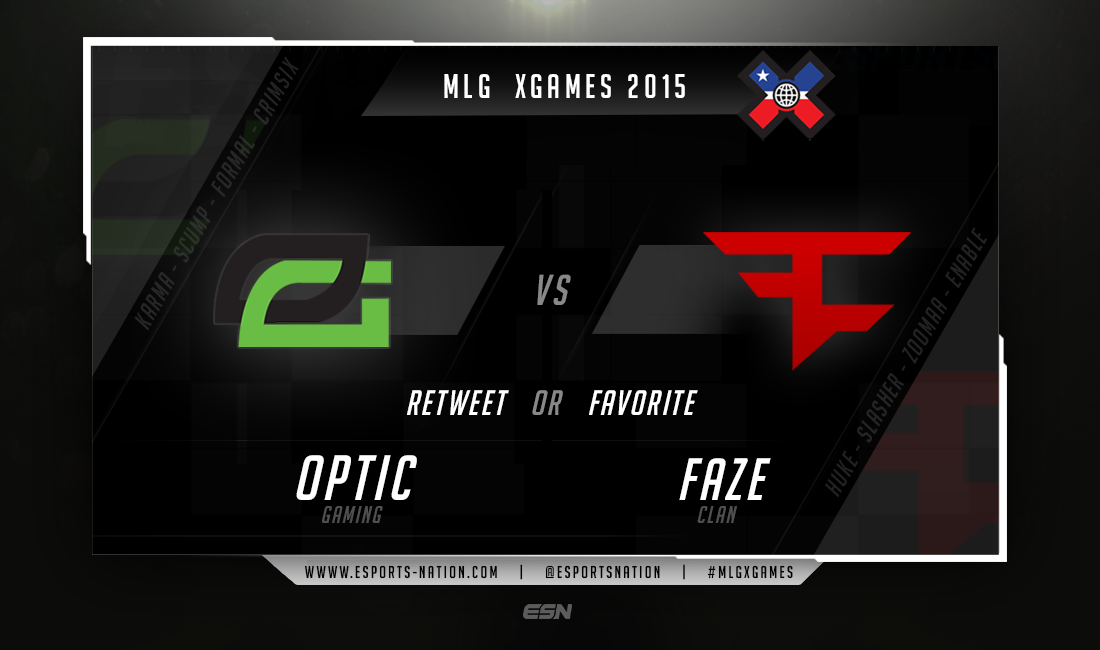 The Gold Medal Match is set, @OpTicGaming vs. <a href="/FaZeClan/">FaZe Clan</a>.

RT for OpTic
FAV for FaZe

#MLGXGames