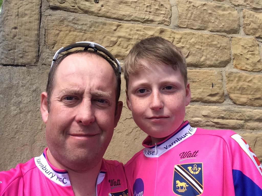 ChrisE's tweet photo. Thomas and dad- last stop of @YarnburyRFC to Yarnbury . Well done matey for 12 miles back !! http://t.co/iTujrcglIy http://t.co/mhEnfO2NH1