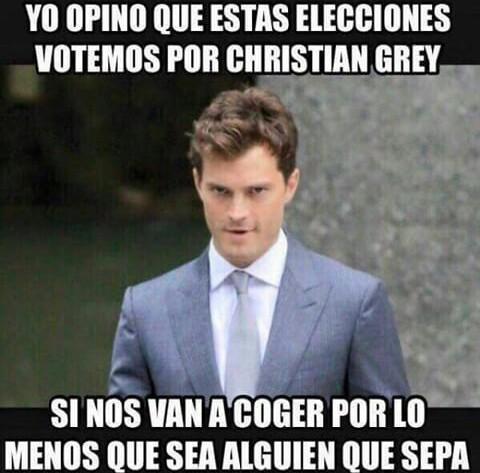 TuChristianGrey's tweet image. Estoy en campaña electoral 😉