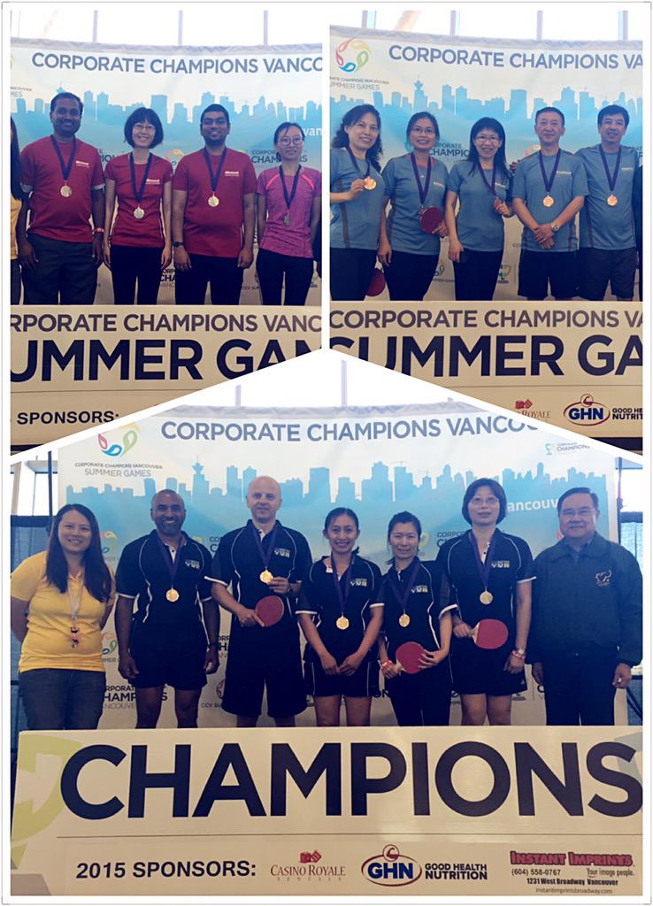 #CCVTableTennis Rec Tier Results:
1st Place: YVR
2nd Place: Microsoft-Charlie
3rd Place: Creation Technologies-Alpha