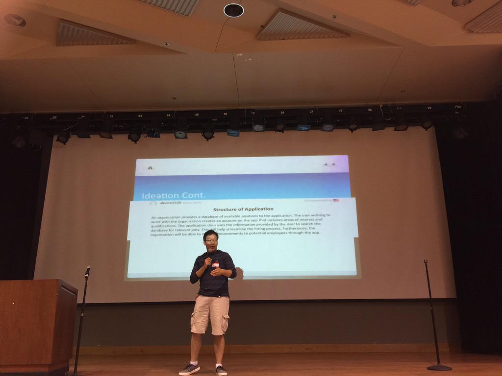 CarlaMays's tweet photo. #hackforchangeSF .@SFSU @UCBerkeleyCS students in the house showing the use of @ideatrr for Dev of #NPO websites. http://t.co/JkGifEOVxn