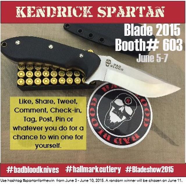 hallmarkcutlery's tweet photo. #hallmarkcutlery #badbloodknives #bladeshow2015 #spartanforthewin http://t.co/G8IpULkEKB