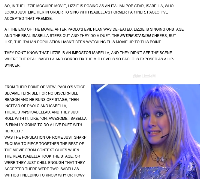 ImLizzieM's tweet photo. The Lizzie McGuire Movie probz http://t.co/agZ5Oyp9Eg