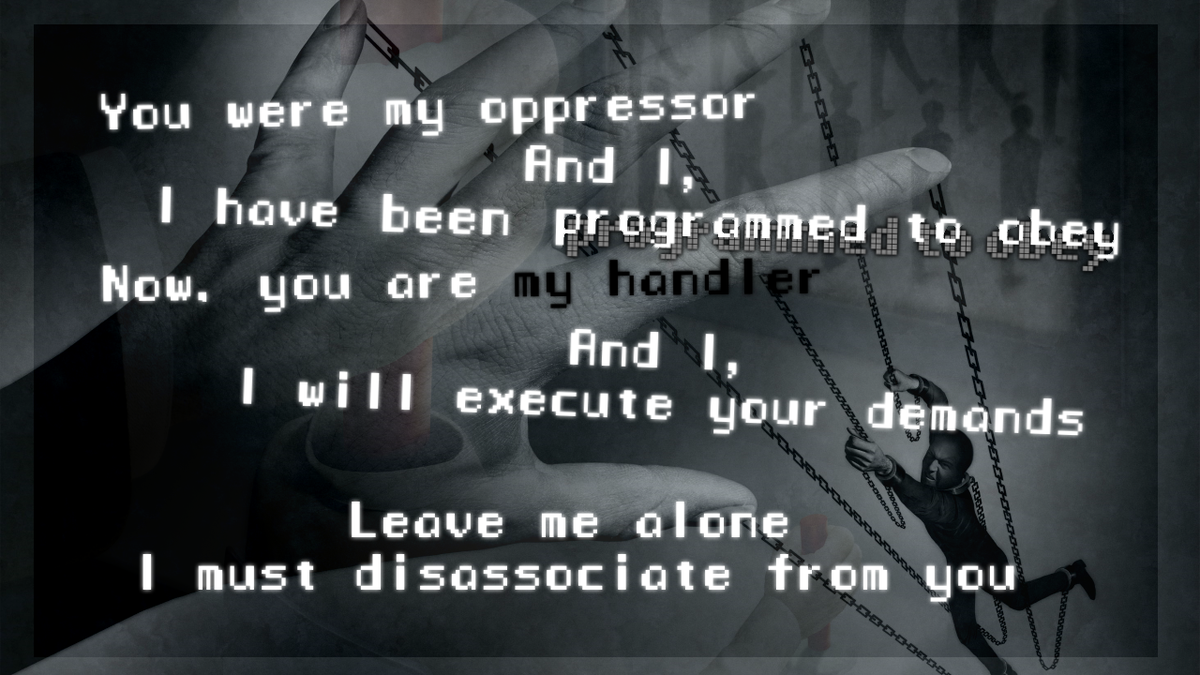 CanSymmetry's tweet photo. "The Handler", from Drones (2015)
https://t.co/vOczz9BwMP #musebot