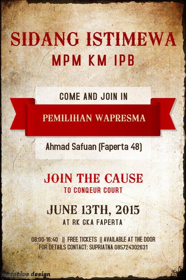 <a href="/bemkmipb_edu/">Đoàn Duy Thiện</a> <a href="/bemkmipb/">BEM KM IPB</a> <a href="/mpmkmipb/">MPM KM IPB</a> <a href="/dpmkmipb/">DPM KM IPB</a> <a href="/korpusIPB/">Koran Kampus IPB</a> <a href="/bemkmipb_adv/">Kebijakan Kampus IPB</a> <a href="/bemfaperta/">BEM FAPERTA IPB</a> Sidang Istimewa MPM KM